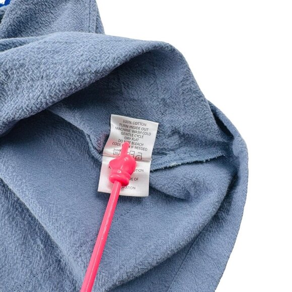 Mud Pie Smocked Off-Shoulder Blue Striped Dress S Cotton - Picture 3 of 7